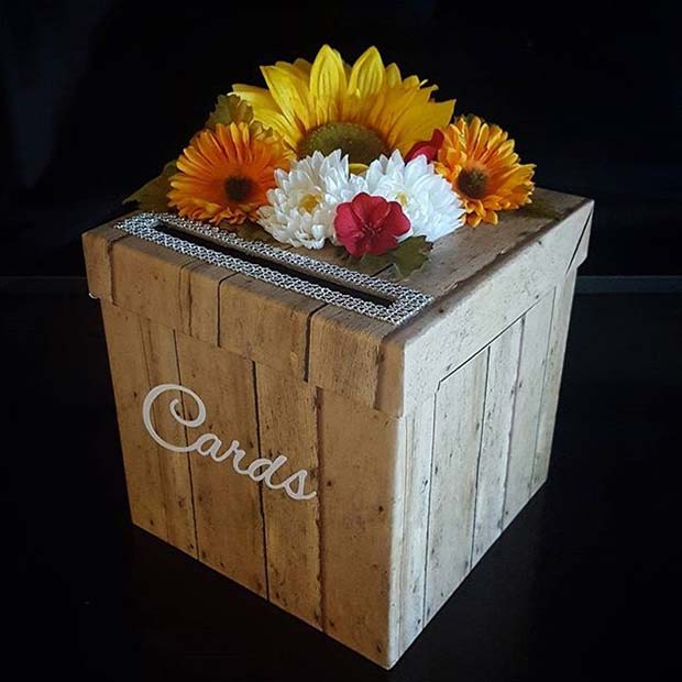 Falla Floral Card Box for Fall Wedding Ideas 