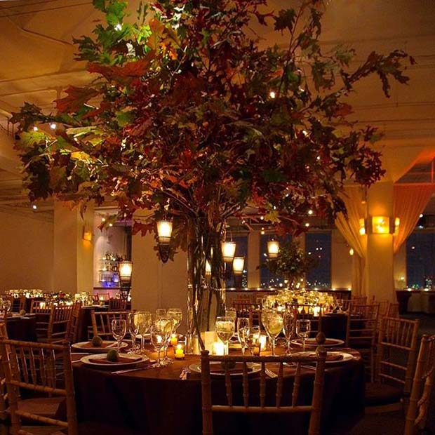 Falla Tree Wedding Decor for Fall Wedding Ideas